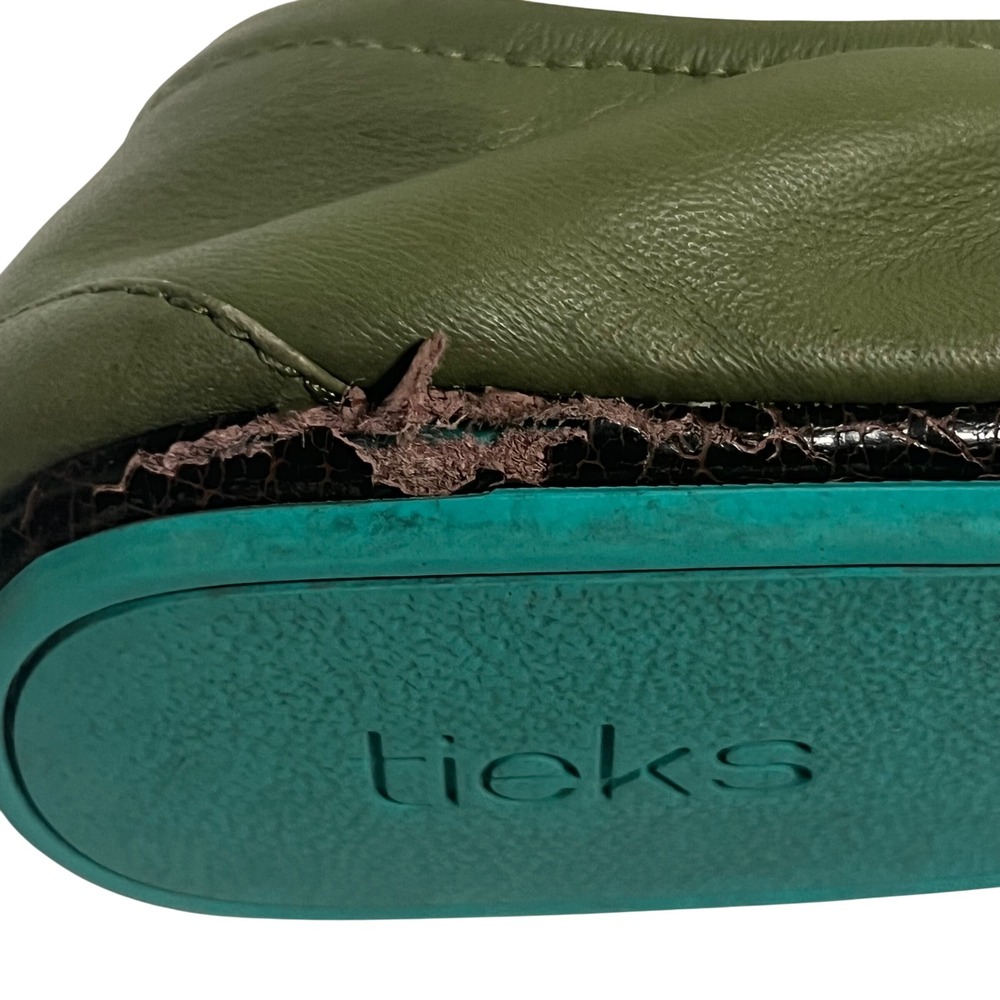 Tieks by Gavrieli Ballet Flats Womens 8 Olive Green Leather Foldable Round Toe - Picture 14 of 14